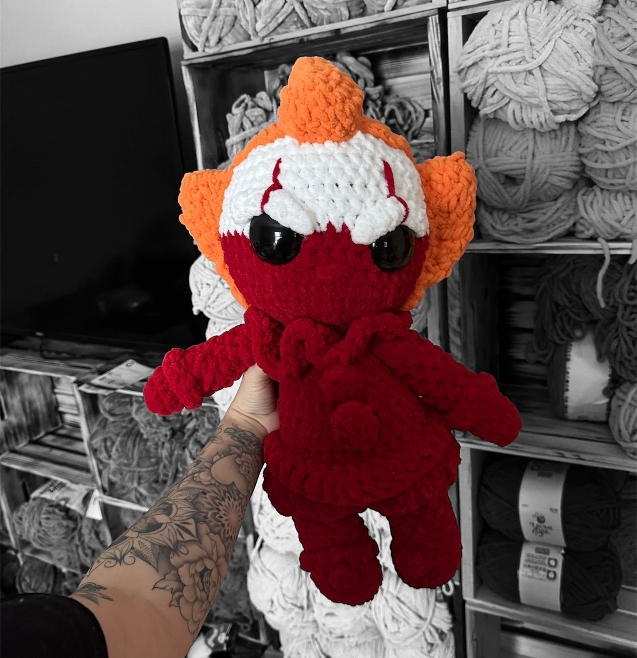 MADE TO ORDER red Clown Doll