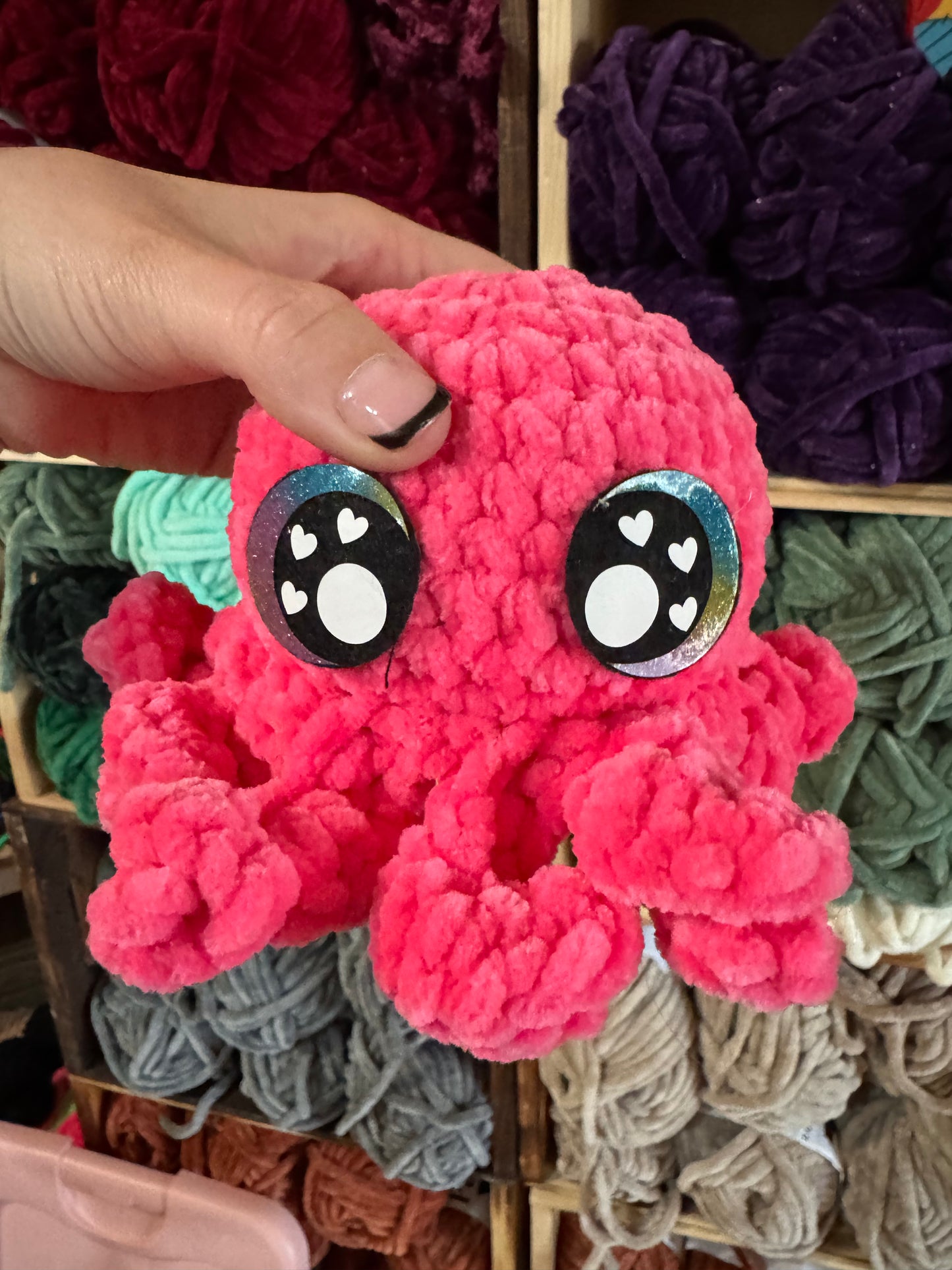 Crocheted octopus with eyes 🐙