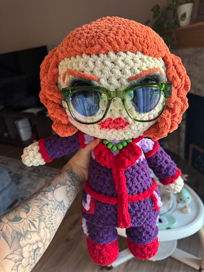 🖤 The Midnight Auntie — 18” Handmade Horror-Inspired Crochet Doll 🖤