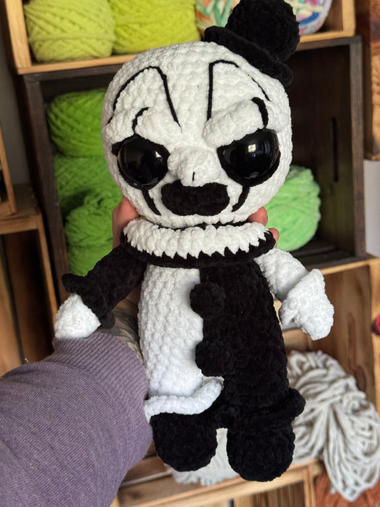 Small Artie Stitches — 12” Handmade Horror Collector Doll🤡🧶🖤