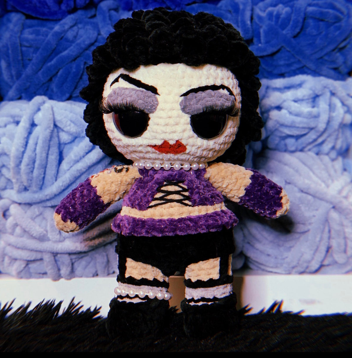 🖤 Frankie Fierce — Handmade Crochet Horror Doll 🖤