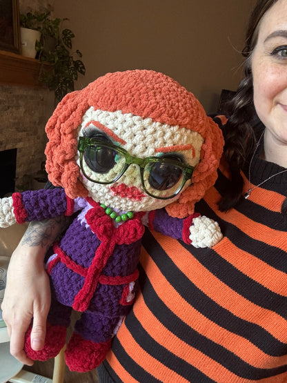 🖤 The Midnight Auntie — 18” Handmade Horror-Inspired Crochet Doll 🖤